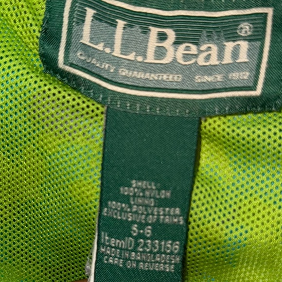 LL Bean Kids Lightweight Jacket Size 5-6 - Picture 4 of 4